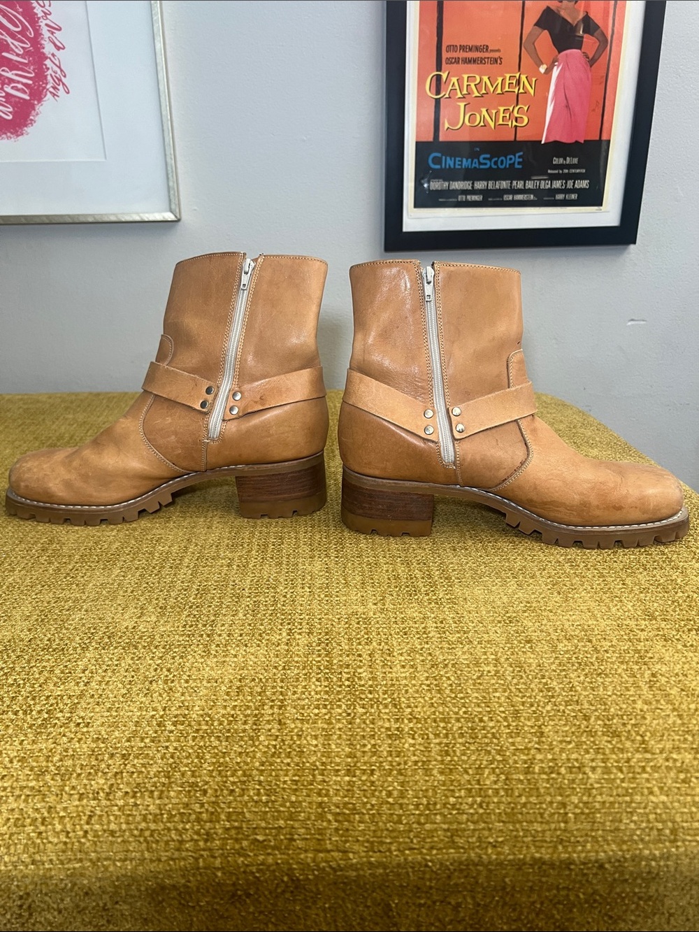 Durango Tan Harness Leather Ankle Boots - Picture 2 of 8